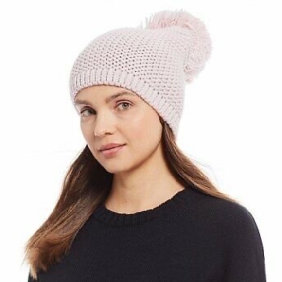 Brand New  UGG Chunky Knit  Pink Pom-Pom Beanie - Picture 1 of 3